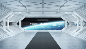 科技感宇宙飞船舱内舷窗口PSD