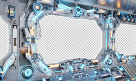 科技感宇宙飞船舱内舷窗口PSD