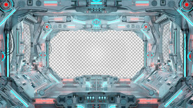 科技感宇宙飞船舱内舷窗口PSD