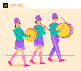 演奏的人插画