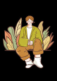 坐着的男生