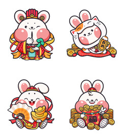 新春兔年国潮生肖IP财源滚滚