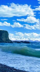 蓝天海浪