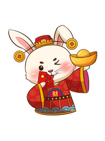 2023新年财神爷兔设计元素