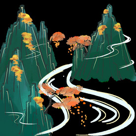  水墨山水素材图片