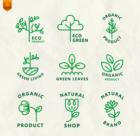 绿色植物线性图标