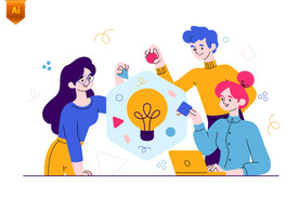 创意学习人物插画
