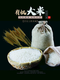 大米海报  有机五常 稻花香 