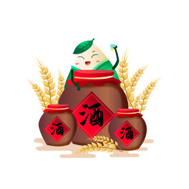 手绘粽子 