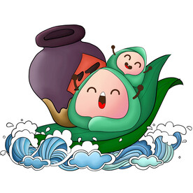 手绘粽子