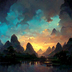 山涧破晓