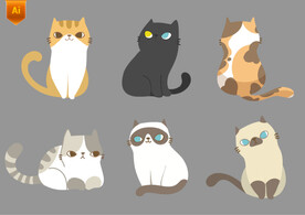 卡通猫咪插画