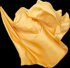免扣金色绸缎飘带透明PNG素材