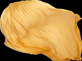 免扣金色绸缎飘带透明PNG素材