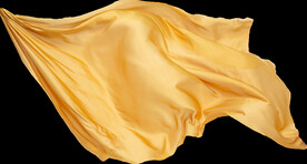 免扣金色绸缎飘带透明PNG素材