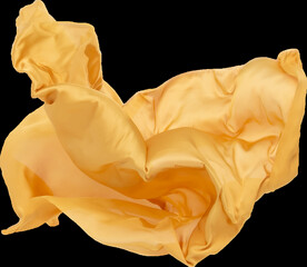 免扣金色绸缎飘带透明PNG素材