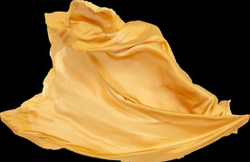 免扣金色绸缎飘带透明PNG素材