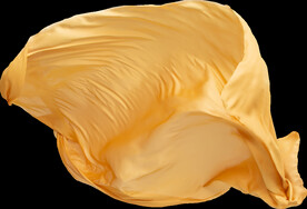 免扣金色绸缎飘带透明PNG素材