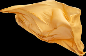 免扣金色绸缎飘带透明PNG素材