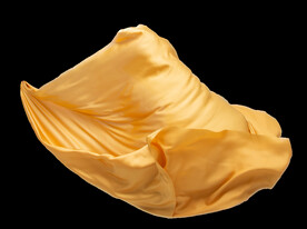 免扣金色绸缎飘带透明PNG素材