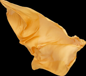 免扣金色绸缎飘带透明PNG素材