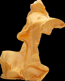 免扣金色绸缎飘带透明PNG素材