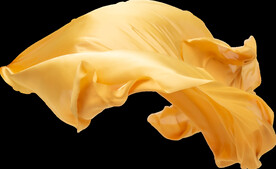 免扣金色绸缎飘带透明PNG素材