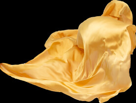 免扣金色绸缎飘带透明PNG素材