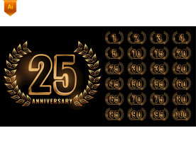 金色周年纪念数字