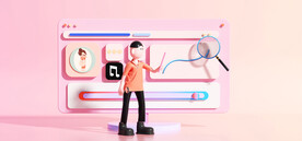 c4d人物粉色商务立体