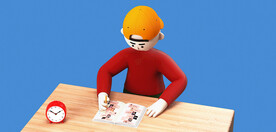 读书学习人物形象3D卡通C4D