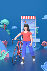 商务三维立体蓝色c4d人物