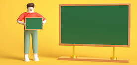 学习教育3D人物黄色卡通C4D