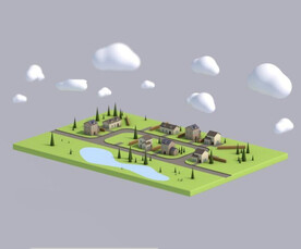 C4D模型卡通房屋