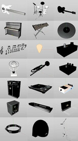 C4D模型音乐产品 