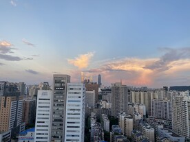 城市高空晚霞 