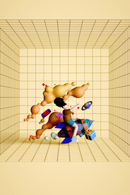 立体人物角色小火箭暖色C4D背