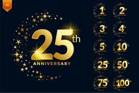金色周年庆字体