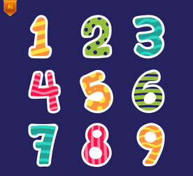 生日卡通数字