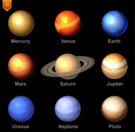 银河行星矢量素材