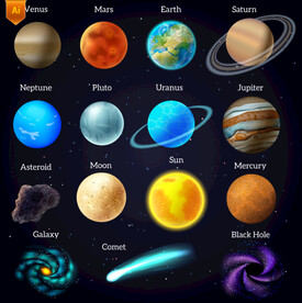 宇宙星球矢量素材