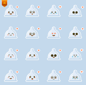避孕套卡通表情