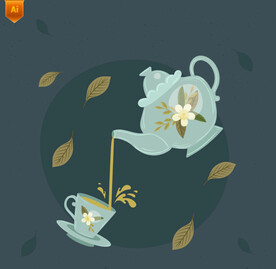 优雅精致茶壶茶杯