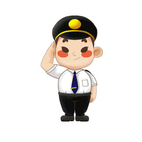 卡通敬礼 