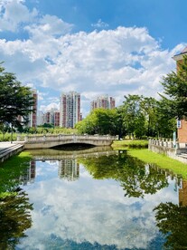 小桥池子蓝天