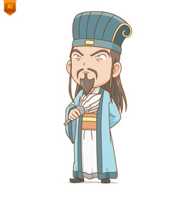 诸葛亮卡通插画