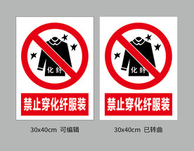 禁止穿化纤服装