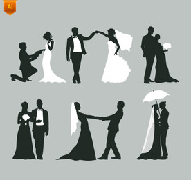 婚礼人物剪影