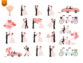 婚礼主题插画