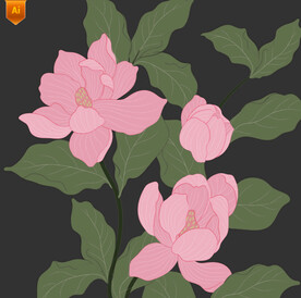 手绘花朵矢量素材